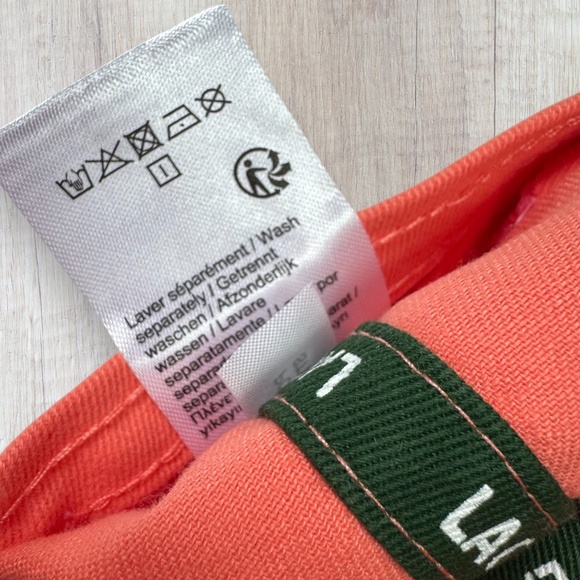 LACOSTE Big Croc Adjustable Baseball Cap Hat Coral Orange Unixex - Picture 9 of 10